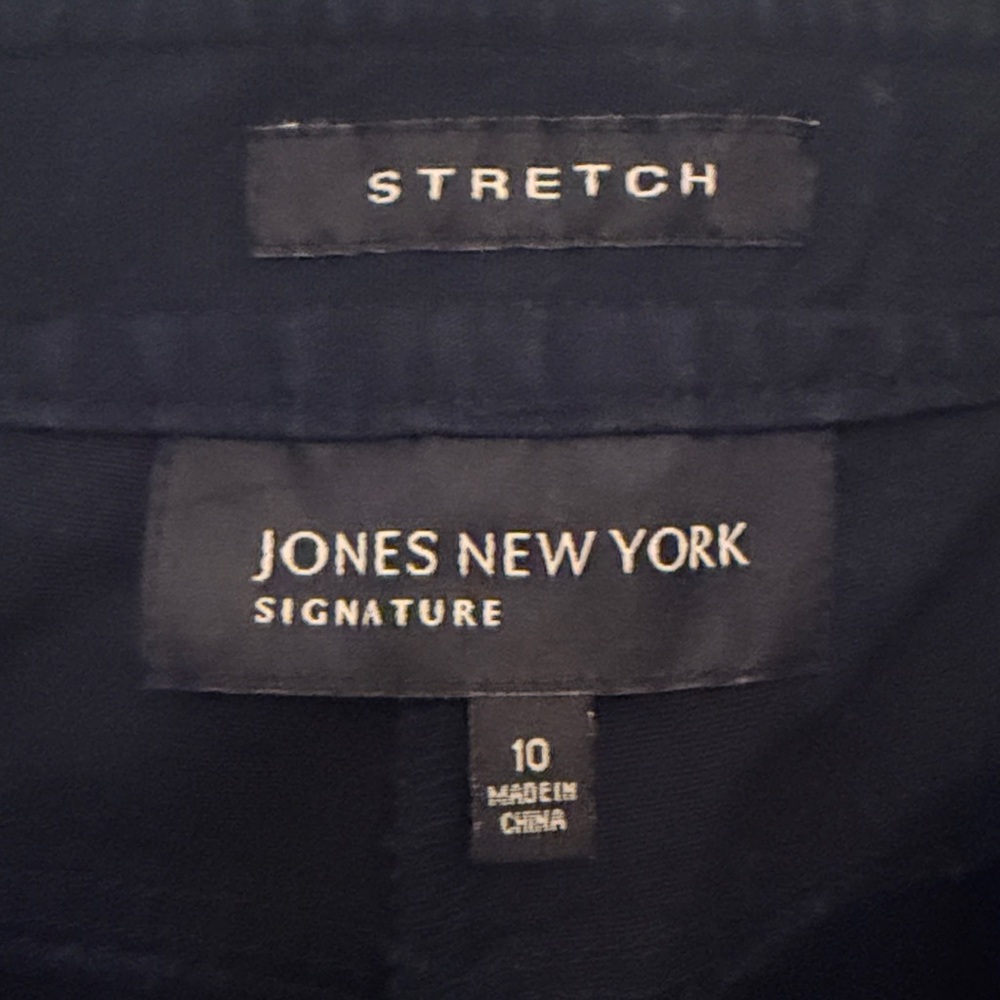 Jones New York Women’s Dark Navy Straight-Leg Cropped Classic Pants, size 10 - Picture 2 of 6